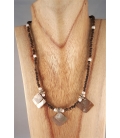 Collier perles bois et nacre
