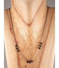 Collier fin en argent et perles onyx