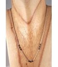 Collier fin en argent et perles d'onyx
