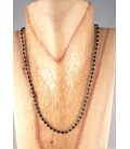 Collier fin en perles argent et onyx