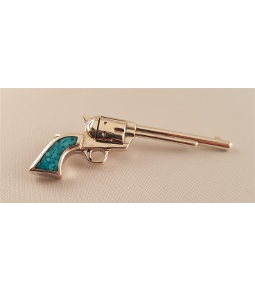 Pendentif revolver en argent