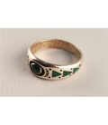 Bague anneau en malachite