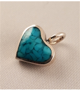 Pendentif coeur turquoise