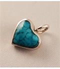 Pendentif coeur turquoise