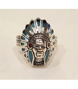 Bague en tête chef indien