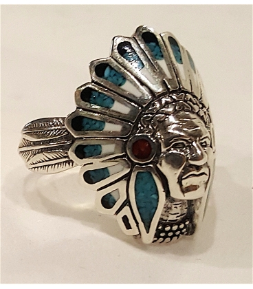 Bague en tête chef indien