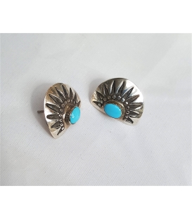 Boucles d'oreilles demi soleil Navajo