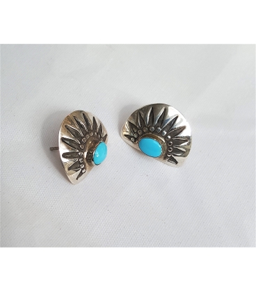 Boucles d'oreilles demi soleil Navajo