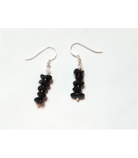 Boucles d'oreilles en pierres d'Obsidienne