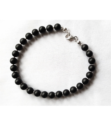 Bracelet en Obsidiennes rondes